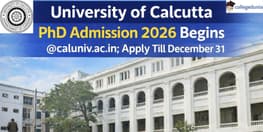 University of Calcutta Opens PhD Admission 2026